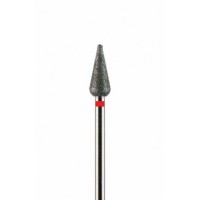 Фреза алмазная почка длинная закругленная красная мелкая зернистость диаметр  5,0 мм (050) почковидная