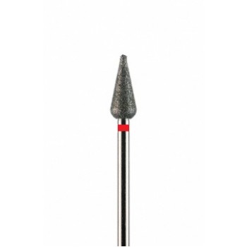 Фреза алмазная почка длинная закругленная красная мелкая зернистость диаметр  5,0 мм (050) почковидная