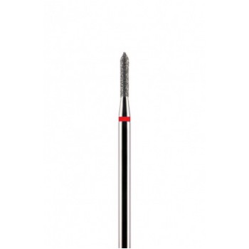 Фреза алмазная цилиндрическая острый конец красная мелкая зернистость диаметр 1,6 мм (016) 