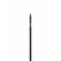 Фреза алмазная формы пламя зеленая крупная зернистость диаметр 1,8 мм (018)  