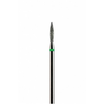Фреза алмазная формы пламя зеленая крупная зернистость диаметр 1,8 мм (018)  
