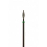 Фреза алмазная формы пламя зеленая крупная зернистость диаметр 2,3 мм (023)  