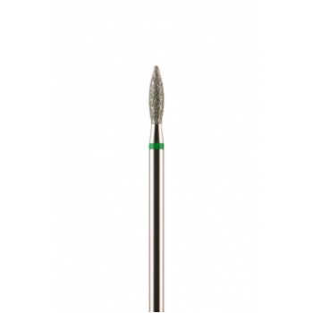 Фреза алмазная формы пламя зеленая крупная зернистость диаметр 2,5 мм (025)  