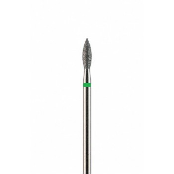 Фреза алмазная формы пламя зеленая крупная зернистость диаметр 2,7 мм (027)  