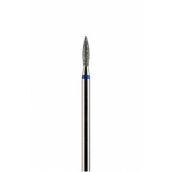 Фреза алмазная формы пламя синяя средняя зернистость диаметр 2,1 мм (021)  