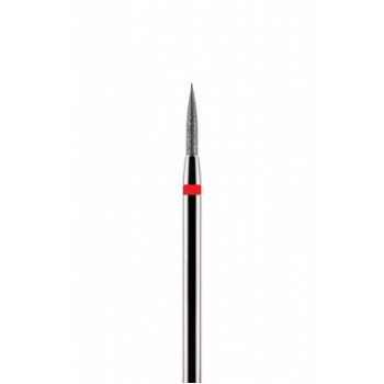 Фреза алмазная цилиндрическая стрельчатый конец красная мелкая зернистость диаметр 1,0 мм (010)  