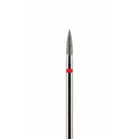 Фреза алмазная цилиндрическая стрельчатый конец красная мелкая зернистость диаметр 2,5 мм (025)  