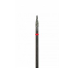 Фреза алмазная цилиндрическая стрельчатый конец красная мелкая зернистость диаметр 2,5 мм (025)  