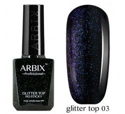 Топовое покрытие Arbix Glitter Top No Sticky №03 с шиммером без липкого слоя 10 мл